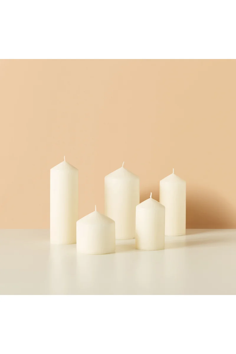 LIFESTYLE Essentials 5-Piece Unscented Pillar Candle Set